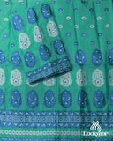 Light Blue Semi Pat Mekhela Sador with Contemporary Grace
