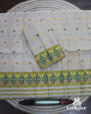 White Soft Charm Toss Paat Set Mekhela Sador
