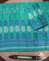 Light Blue Semi Pat Mekhela Sador with Contemporary Grace