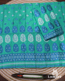 Light Blue Semi Pat Mekhela Sador with Contemporary Grace