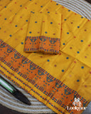 Yellow Premium Toss Paat Set Mekhela Sador