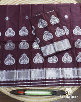 Luxurious Wine Super Semi Pat Mekhela Sador Set with Rich Traditional Charm