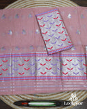 Light Pink Toss Paat Set Mekhela Sador