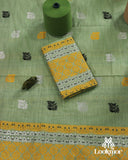 Premium Green Cotton Kesapaat Set Mekhela Sador with Jura