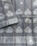 Sophisticated Grey Super Semi Pat Mekhela Sador for a Timeless Look