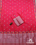 Red Premium Semi paat Set Mekhela Sador