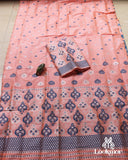 Light Shade Of Pink-Red Royal Charm – Premium Mix Paat Mekhela Sador Set