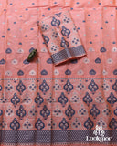 Light Shade Of Pink-Red Royal Charm – Premium Mix Paat Mekhela Sador Set