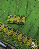 Emerald Green Stunning Toss Paat Set Mekhela Sador