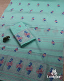 Sky Blue Kesapaat Paat Set Mekhela Sador