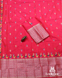 Red Premium Semi paat Set Mekhela Sador