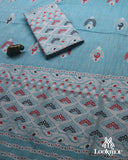Sky Blue Kesapaat Paat Set Mekhela Sador