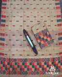 Traditional Brown Toss Paat Mekhela Chador from Assam