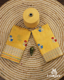 Premium Yellow Cotton Kesapaat Set Mekhela Sador with Jura
