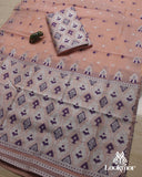 Peach-Pink Toss Paat Set Mekhela Sador