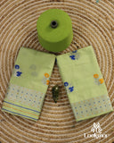 Premium Light Green Cotton Kesapaat Set Mekhela Sador with Jura