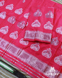 Charming Pink Super Semi Pat Mekhela Sador Set with Elegant Draping