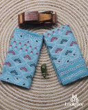 Sky Blue Kesapaat Paat Set Mekhela Sador