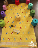 Premium Yellow Cotton Kesapaat Set Mekhela Sador with Jura