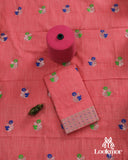 Premium Pink Cotton Kesapaat Set Mekhela Sador with Jura