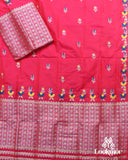 Red Premium Semi paat Set Mekhela Sador