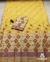 Yellow Royal Charm – Premium Mix Paat Mekhela Sador Set