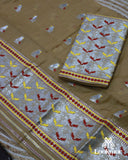 Light Brown Toss Paat Set Mekhela Sador