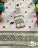 Premium White Cotton Kesapaat Set Mekhela Sador with Jura