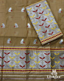 Light Brown Toss Paat Set Mekhela Sador