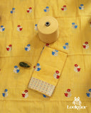 Premium Yellow Cotton Kesapaat Set Mekhela Sador with Jura