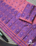 Chic Pink & Blue Semi Pat Mekhela Sador with Contemporary Twist