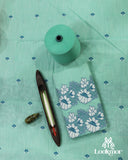 Premium Cyan Cotton Kesapaat Set Mekhela Sador with Jura