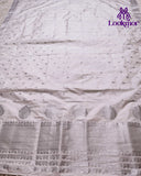 White Super Semi Paat Set Mekhela Sador