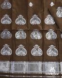 Classic Brown Super Semi Pat Mekhela Sador Set with Elegant Traditional Finish