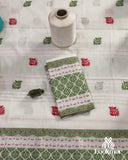 Premium White Cotton Kesapaat Set Mekhela Sador with Jura