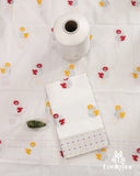 Premium White Cotton Kesapaat Set Mekhela Sador with Jura