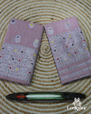 Delicate Pink Cotton Kesapaat Mekhela Sador in Floral Motif with Graceful Jura Pairing