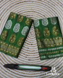 Lush Green Semi Pat Mekhela Sador with Cultural Charm