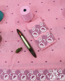 Premium Baby Pink Cotton Kesapaat Set Mekhela Sador with Jura