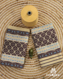 Premium Yellow Cotton Kesapaat Set Mekhela Sador with Jura