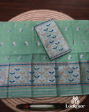 Light Green Toss Paat Set Mekhela Sador