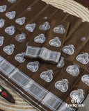 Classic Brown Super Semi Pat Mekhela Sador Set with Elegant Traditional Finish