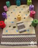 Premium Yellow Cotton Kesapaat Set Mekhela Sador with Jura