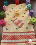 Premium Yellow Cotton Kesapaat Set Mekhela Sador with Jura