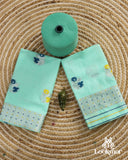 Premium Sea-Green Cotton Kesapaat Set Mekhela Sador with Jura