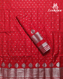 Red Super Semi Paat Set Mekhela Sador