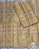 Muga Premium Heavy Set Golden Jari Super Semi Paat Set Mekhela Sador