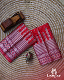 Pink Silver Jari Premium Semi paat Set Mekhela Sador