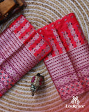 Pink Silver Jari Premium Semi paat Set Mekhela Sador