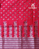 Pink Silver Jari Premium Semi paat Set Mekhela Sador